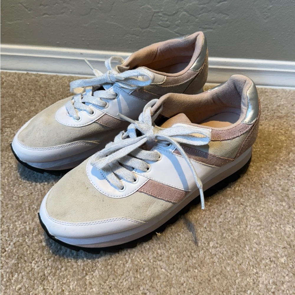 Zara Women's Sneakers - Pink and White